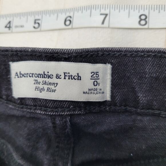 Abercrombie & Fitch the skinny high rise jeans black regular 25 - Picture 7 of 8